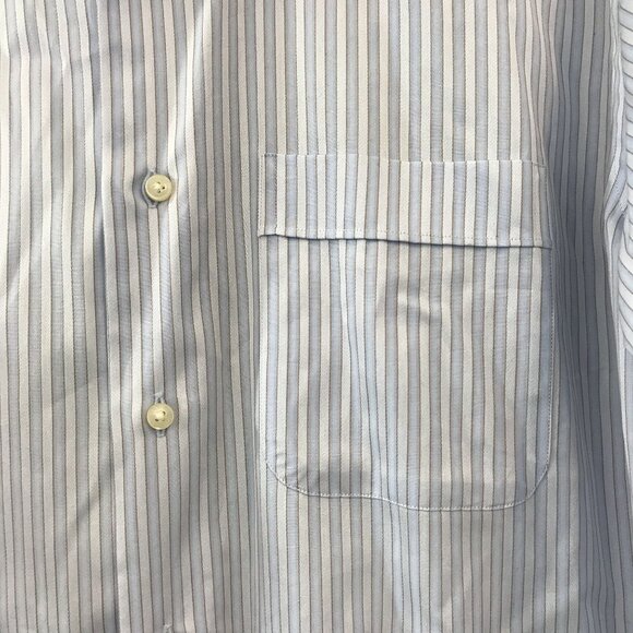 Tommy Bahama Mens Blue Striped 100% Cotton Button-Up Shirt Size 15 32-33 - Picture 7 of 11